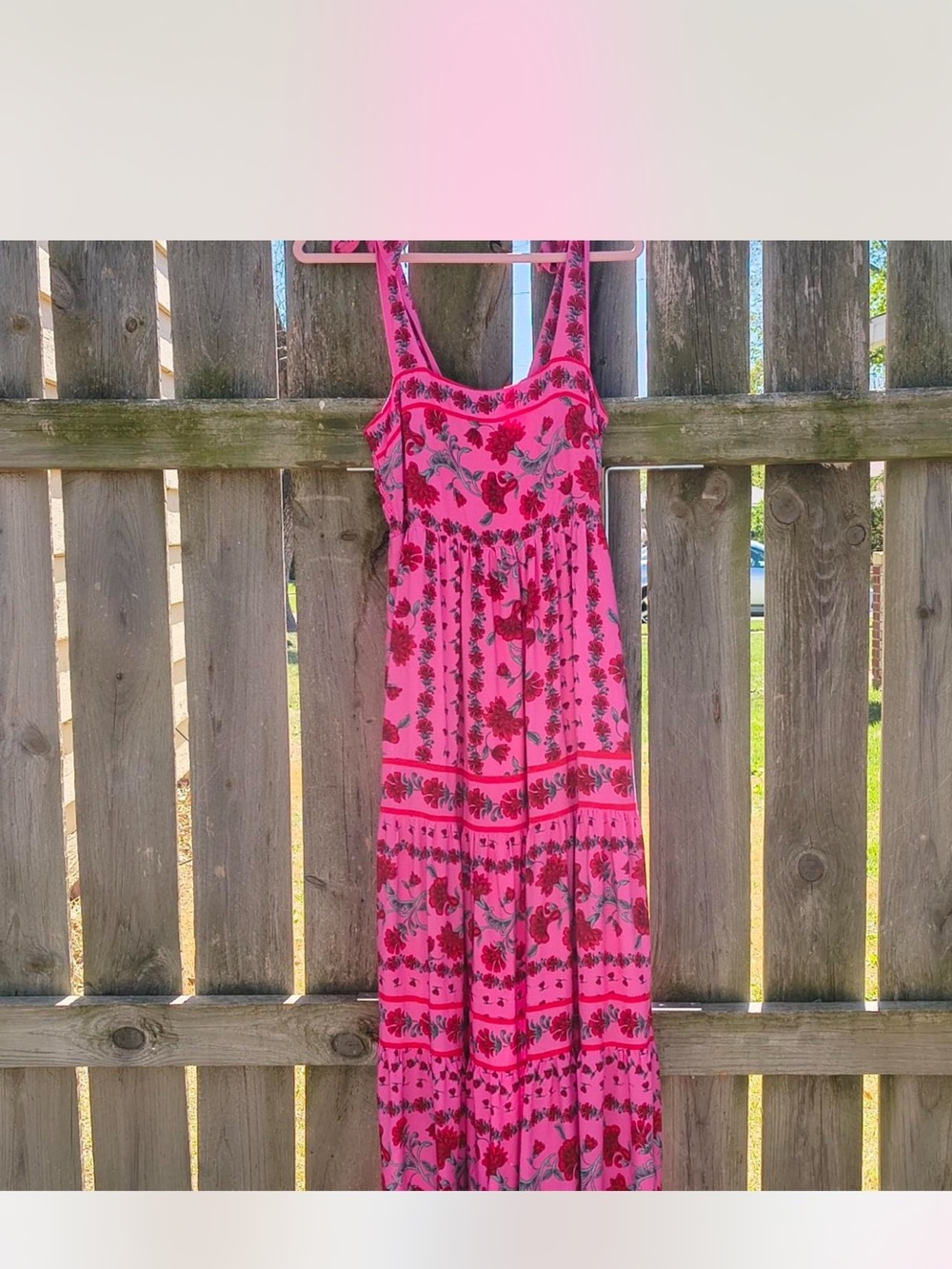 Beach riot charlotte dress in redwood floral size M worn once maxi dress pink - Picture 2 of 3